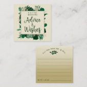 熱帯の葉の結婚葉のアドバイス&ウィッシュ ノートカード (正面/裏面)