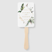 熱帯の葉の結婚金ゴールド ハンドファン (正面)