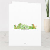 熱帯の葉の緑と金ゴールドの大きな80誕生日 カード (裏面)