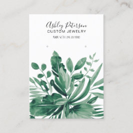 熱帯の葉の緑のジュエリーイヤリングディスプレイ 名刺