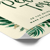 熱帯の葉の花びらトス新しい見送りサイン ポスター (角)