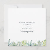 熱帯の葉の花嫁の提案 招待状 (裏面)