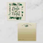 熱帯の葉の葉の新婚の日付夜 ノートカード (正面/裏面)