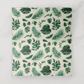 熱帯の葉の葉緑結婚の表の番号 プレイスカード (内部開封)