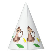 熱帯の葉を剥いだバナナを持つサル パーティーハット (裏面)