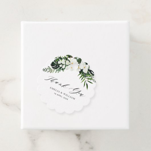 熱帯の葉パームの緑のフローラ結婚の フェイバータグ (インサイチュ)