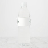 熱帯の葉パームの緑のフローラ結婚の ペットボトルラベル (裏面)