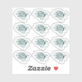 熱帯の葉ヤシの葉の緑の水色 シール (シート)