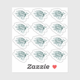 熱帯の葉ヤシの葉の緑の水色 シール