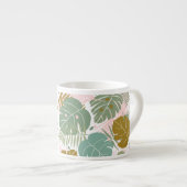 熱帯の葉 – モンステラとヤシの葉パターン エスプレッソカップ (正面右)