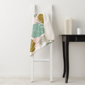 熱帯の葉 – モンステラとヤシの葉パターン シェルパブランケット (インサイチュ)