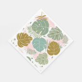 熱帯の葉 – モンステラとヤシの葉パターン スタンダードランチョンナプキン (角)