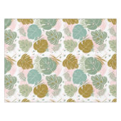 熱帯の葉 – モンステラとヤシの葉パターン テーブルクロス (正面(横))