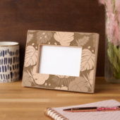 熱帯の葉 – モンステラとヤシの葉パターン レーザー彫刻フレーム (左)