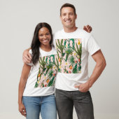 熱帯の葉、花、果実のパターン。 Tシャツ (ユニセックス)