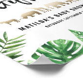 熱帯の葉+金ゴールドのカードとギフト ポスター (角)