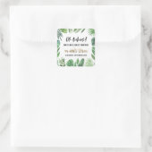 熱帯の葉+金ゴールド動物の赤ちゃんシャワーパーティー スクエアシール (バッグ)