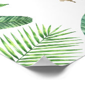 熱帯の葉+金ゴールド動物の赤ちゃんシャワーパーティー ポスター (角)