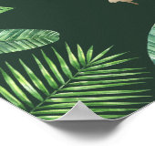 熱帯の葉+金ゴールド動物の赤ちゃんシャワーパーティー ポスター (角)