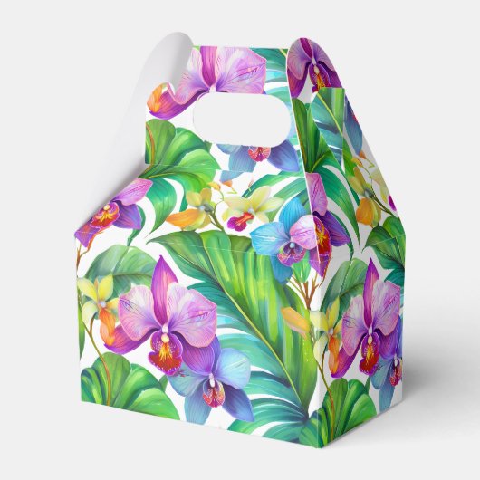 熱帯の蘭の模様の好意ボックス フェイバーボックス (正面サイド)