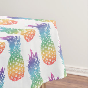 熱帯の虹パイナップル模様のテーブルクロス テーブルクロス