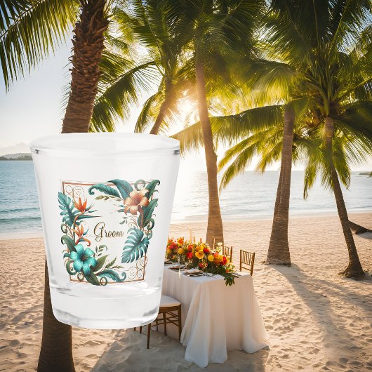 熱帯の虹彩模様 ショットグラス