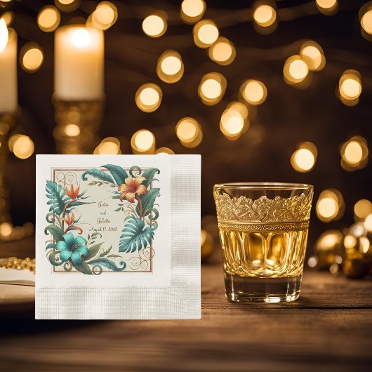 熱帯の虹彩色のコーニングカクテル 縁ありカクテルナプキン