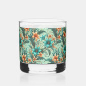 熱帯の虹彩色の岩ガラス ウイスキーグラス (正面)