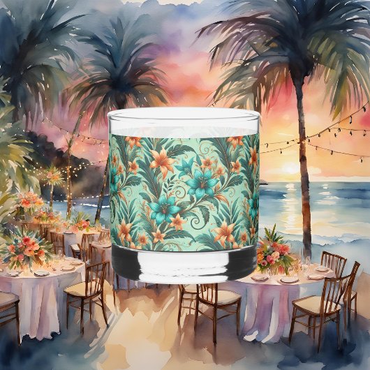 熱帯の虹彩色の岩ガラス ウイスキーグラス