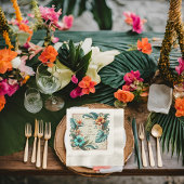 熱帯の虹彩色の食肉弁当 縁ありランチョンナプキン