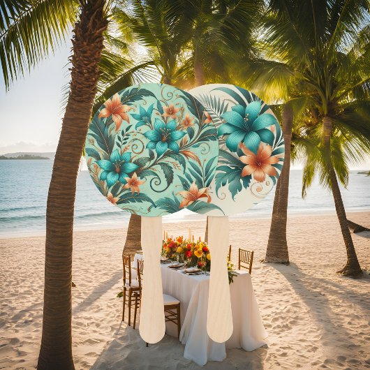 熱帯の虹彩色ファン ハンドファン