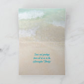 熱帯の貝殻と花のメッセージのクリスマス シーズンカード (内部)