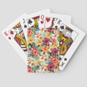 熱帯の赤い黄色の熱帯ハイビスカスの花 トランプ (裏面)