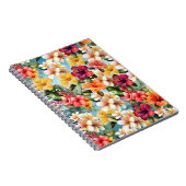 熱帯の赤い黄色の熱帯ハイビスカスの花 ノートブック (右側)