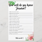 熱帯の赤ちゃんシャワーあなたがどれほど母親を知っているか (正面)