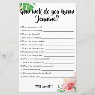 熱帯の赤ちゃんシャワーあなたがどれほど母親を知っているか