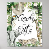 熱帯の野生のサファリ動物の赤ちゃんシャワーギフトサイン ポスター (正面)