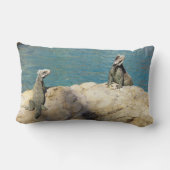 熱帯の野生生物写真:2匹のイグアナ ランバークッション (裏面)