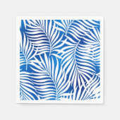 熱帯の青と白の葉 |フローラ スタンダードカクテルナプキン (正面)