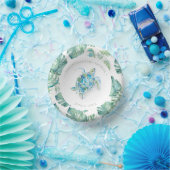 熱帯の青と緑のウミガメ赤ちゃんシャワー ペーパーボウル (パーティー)