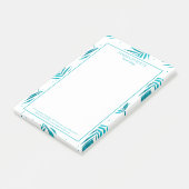 熱帯の青緑色のヤシの葉パターン ポストイット (アングル)