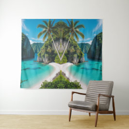 「熱帯の静寂：隠れた入り江に逃げ込む」 タペストリー