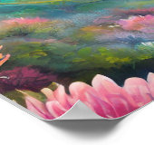 熱帯の風景に見える青いヴィンテージクジャク ポスター (角)