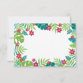 熱帯の鳥のトゥーカン、エキゾチックな花、葉類 サンキューカード (裏面)