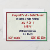 熱帯の鳥の招待状 オリケエット インコ 招待状 (裏面)