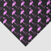 熱帯の黒とピンクのフラミンゴパターン 薄葉紙 (詳細)