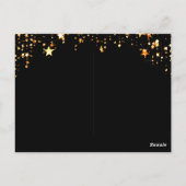 熱帯の16個の幾何学的な黒い星の招待 ポストカード (裏面)