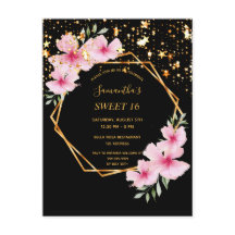 熱帯の16個の幾何学的な黒い星の招待