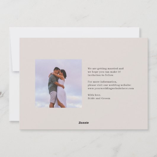 熱帯のVibe結婚式の日付カードを保存 シーズンカード (裏面)