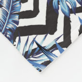 熱帯はすの花パターン フリースブランケット (角)